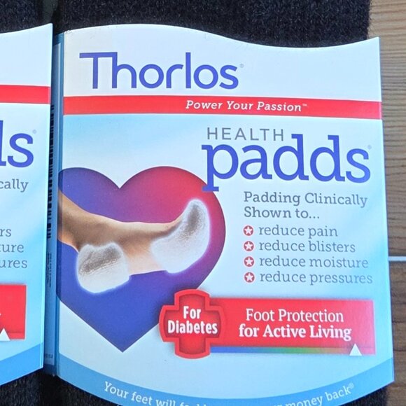 Thorlo 2 Pack Men's Moderate Cushion Health Padds Diabetic Crew Socks - Picture 2 of 4